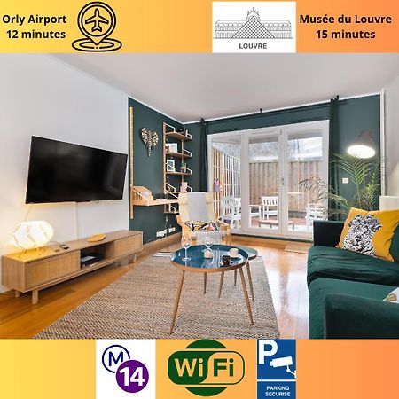 Cosy'N Paris - Parking Secure - Metro 14 - Wifi - Terrace - Premium Bedding Apartman Gentilly Kültér fotó