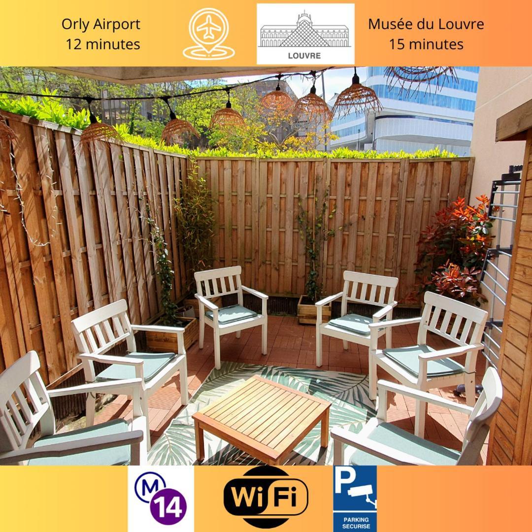 Cosy'N Paris - Parking Secure - Metro 14 - Wifi - Terrace - Premium Bedding Apartman Gentilly Kültér fotó
